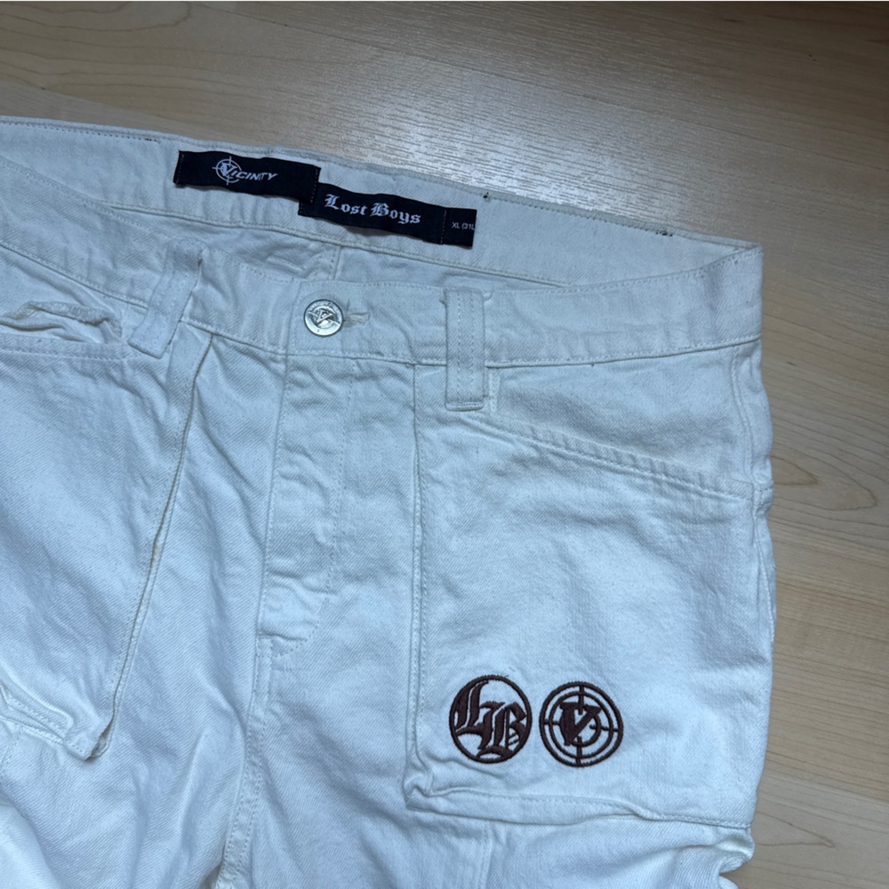 Vicinity X Lost boys cream Cargo Pants - Picture 2 of 3